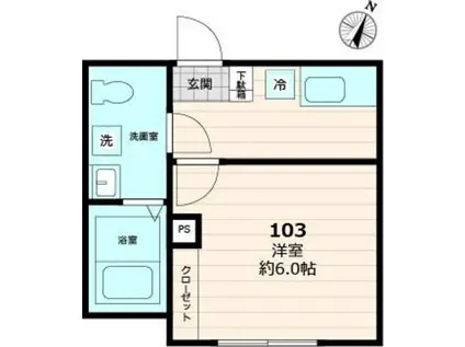 AXIS HANNO(1K/1階)の間取り写真