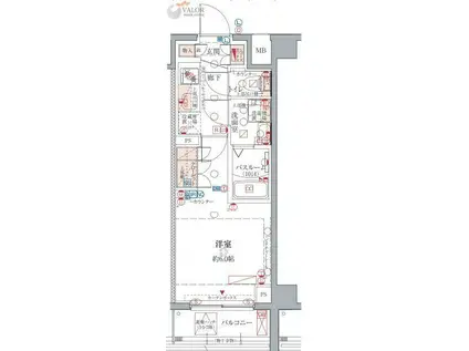 武蔵小杉プロジェクト(1K/6階)の間取り写真