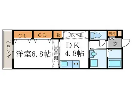 マ・リッチ西院(1DK/1階)の間取り写真