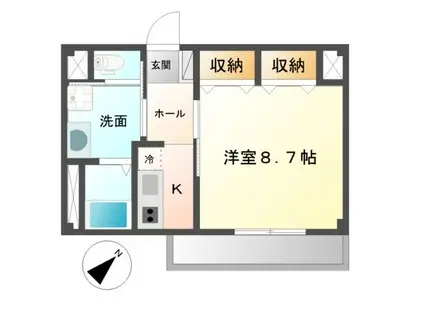 レガシープレイス片瀬(1K/1階)の間取り写真