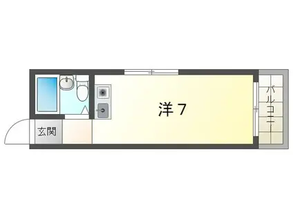 ハイツ西口(ワンルーム/3階)の間取り写真