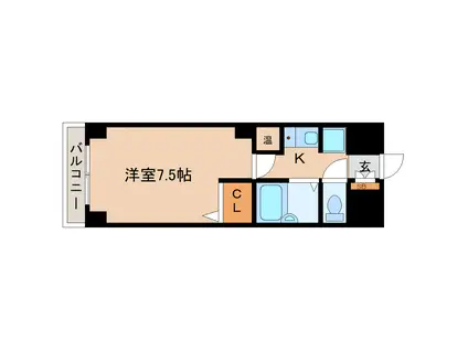 リエス若林(1K/3階)の間取り写真