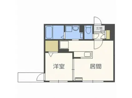 モルティーニ麻生II(1LDK/4階)の間取り写真