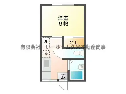 リマーク三城(1K/1階)の間取り写真