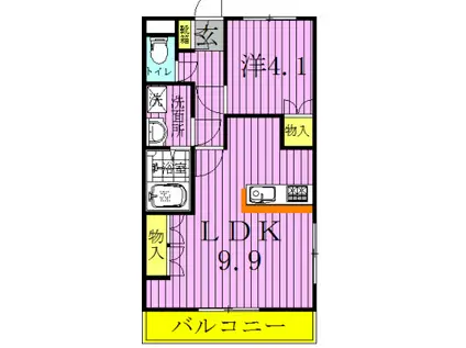 レグルスハイム(1LDK/2階)の間取り写真