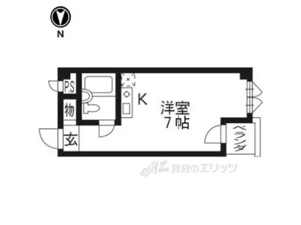 トライヤード(ワンルーム/2階)の間取り写真
