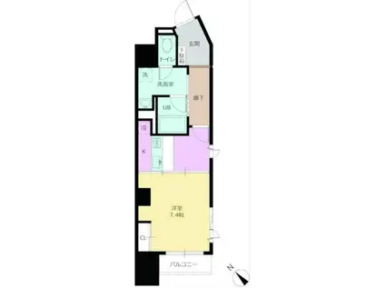 パワーハウスザレジデンス(1DK/9階)の間取り写真