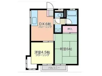 メゾン桂(2DK/2階)の間取り写真