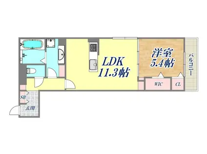 ル トレフル(1LDK/1階)の間取り写真