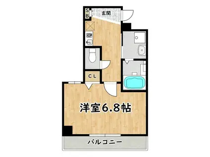 ラシーヌ新北野(1K/3階)の間取り写真