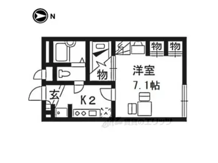 レオパレス北野(1K/1階)の間取り写真