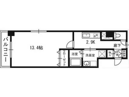 S-FORT札幌N15(1K/3階)の間取り写真