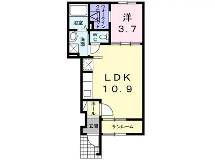 プライム(1LDK/1階)の間取り写真