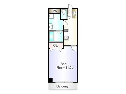 ギャラン貴船(1K/1階)の間取り写真