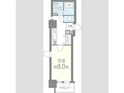 プランドール中之島(1K/10階)の間取り写真