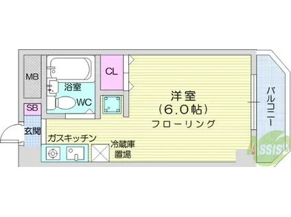 メゾン・ド・ベル(ワンルーム/7階)の間取り写真