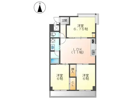パークアベニュー徳川(3LDK/4階)の間取り写真