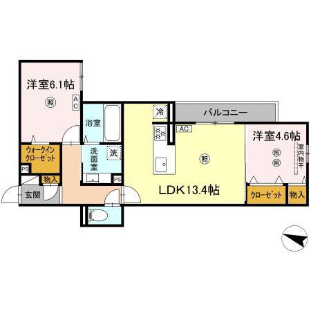 パークコート東雲(2LDK/2階)の間取り写真