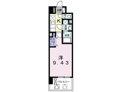 フィオーレ三の丸(1K/5階)の間取り写真