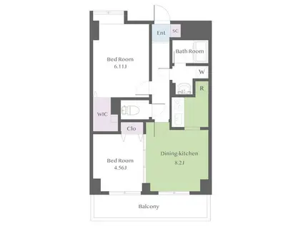 CIMA旗の台(2DK/3階)の間取り写真