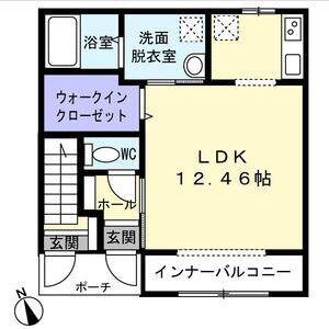 AS大河原(1K/1階)の間取り写真