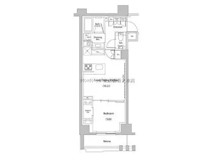 ザ・パークハビオ文京江戸川橋(1LDK/4階)の間取り写真
