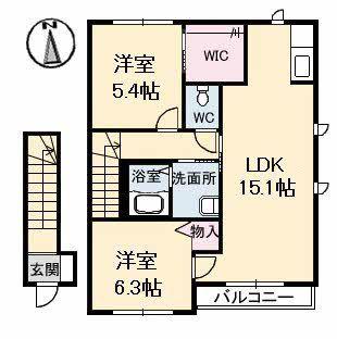 スカイメゾン 11番館(2LDK/2階)の間取り写真