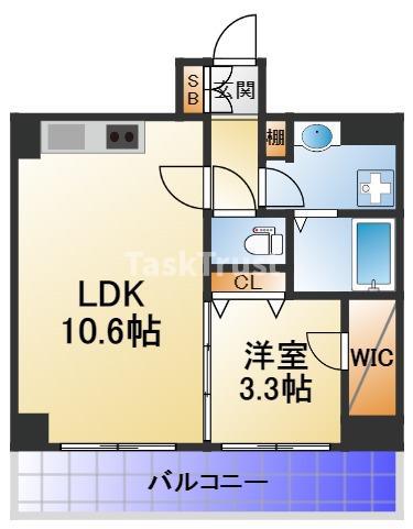 ODESSA西天満(1LDK/6階)の間取り写真