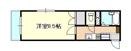 アズ平井(1K/2階)の間取り写真
