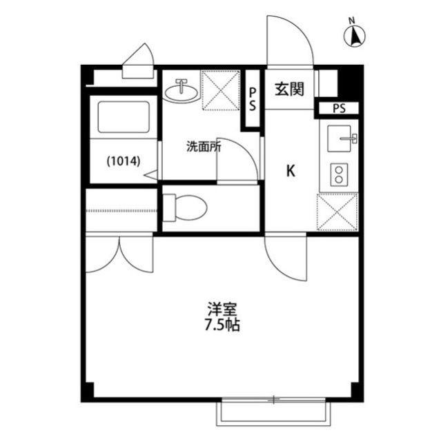 アンプルールフェールアミーII(1K/3階)の間取り写真
