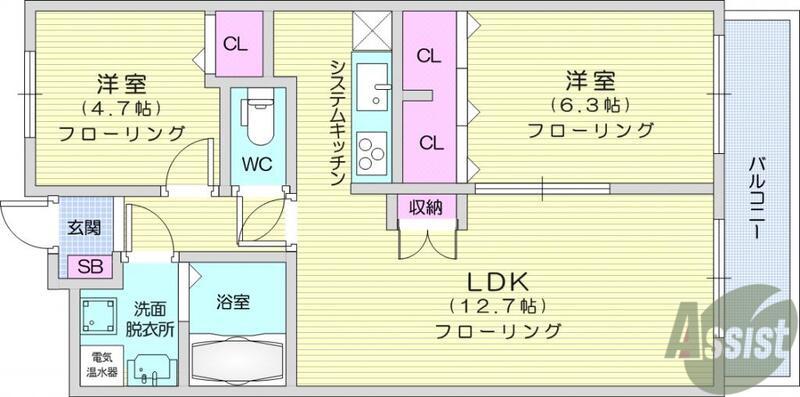 U・ステージ3(2LDK/3階)の間取り写真