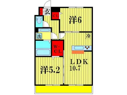 エミネンス(2LDK/2階)の間取り写真