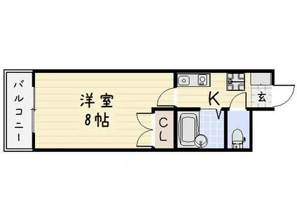 リファレンス片野(1K/8階)の間取り写真