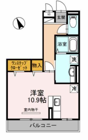 セジュール町坪(ワンルーム/2階)の間取り写真