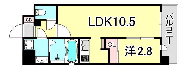 グランフェリーチェ・ナイン(1LDK/11階)の間取り写真