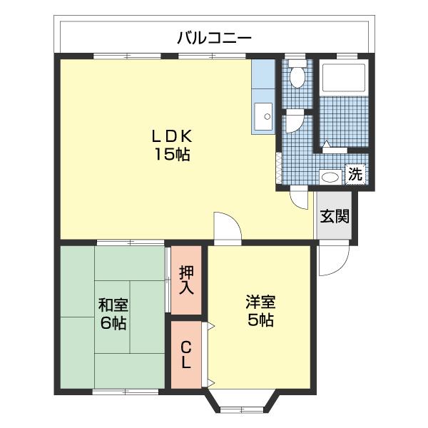 グリーンハイツヒロ(2LDK/3階)の間取り写真