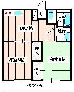 武蔵野コープ(2DK/2階)の間取り写真