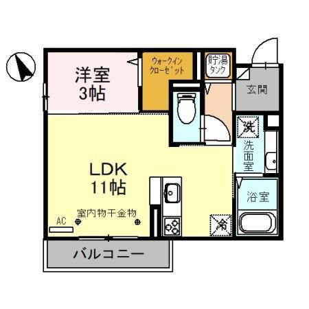 カルムST(1LDK/2階)の間取り写真