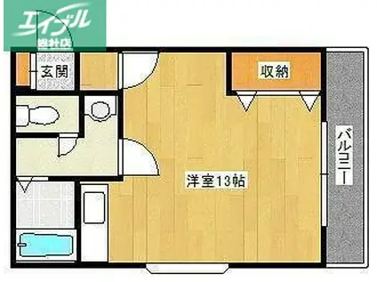 りんごの木II(ワンルーム/2階)の間取り写真