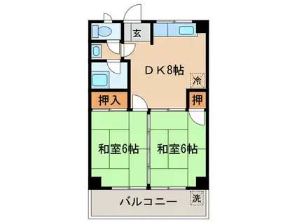 兼松西浜ビル(2DK/3階)の間取り写真