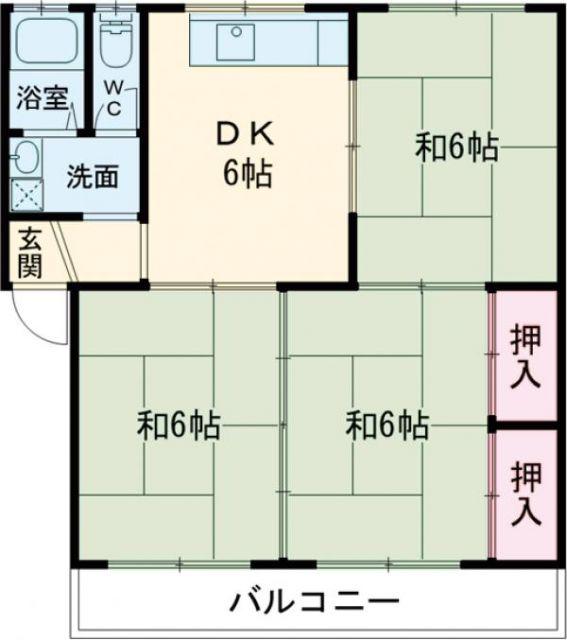 SUBSTANCE(3DK/3階)の間取り写真