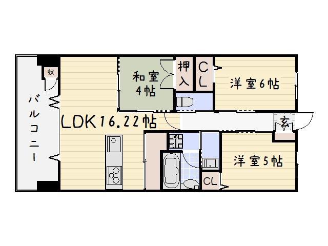 アーティックス門司ヘリテイジ(3LDK/18階)の間取り写真