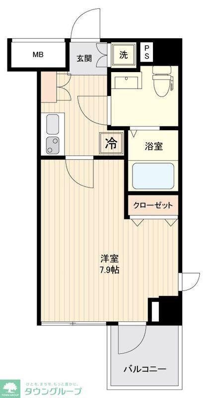 ルノンキュール(1K/4階)の間取り写真