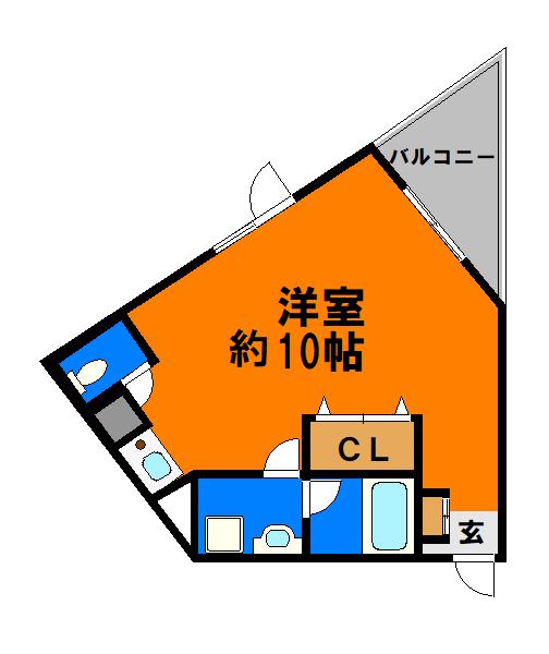 パルコート八千代(ワンルーム/2階)の間取り写真