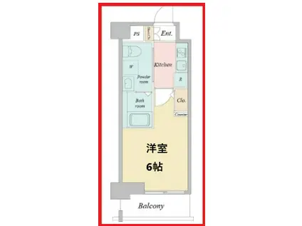 アールジェイアールリクロス高砂(1K/5階)の間取り写真