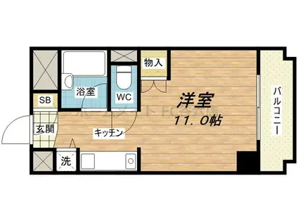 久宝寺マンション(ワンルーム/3階)の間取り写真