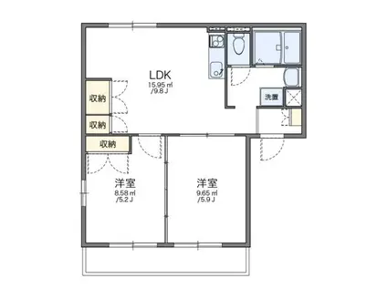 レオパレスクレヨンハウス(2LDK/1階)の間取り写真