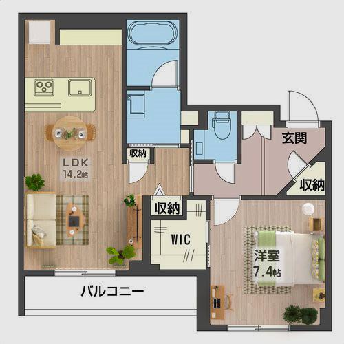 ステラ キャシェット(1LDK/2階)の間取り写真