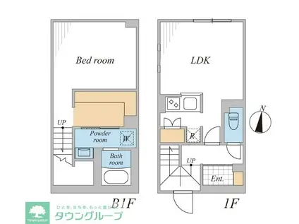 LEGALAND桜新町ANNEX(1LDK/B1階)の間取り写真