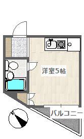 エイトビル(ワンルーム/3階)の間取り写真